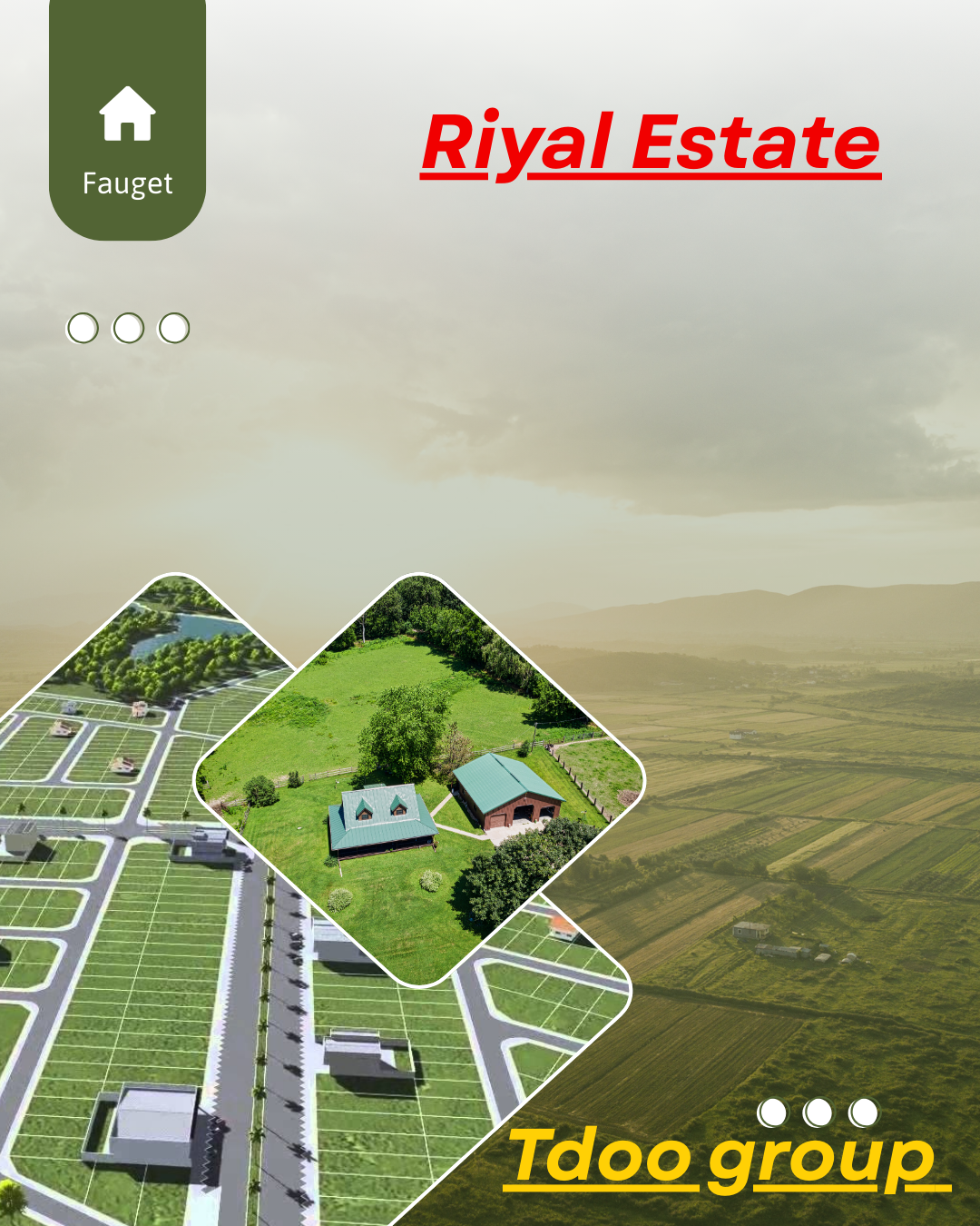 Green and White Modern Land For Sale Promotion Instagram Post