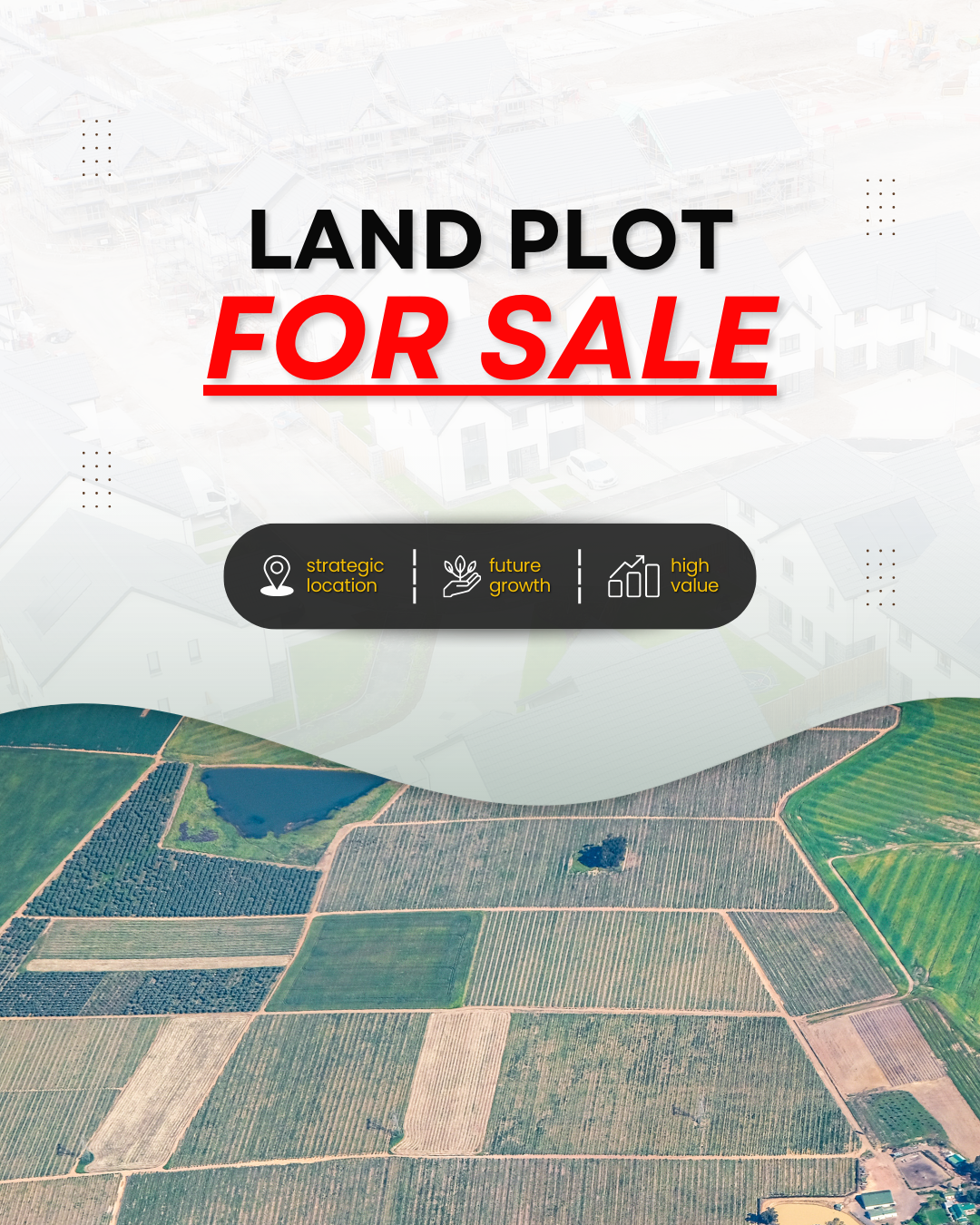 White and Tosca Modern Land Plot Sale Promotion Instagram Post
